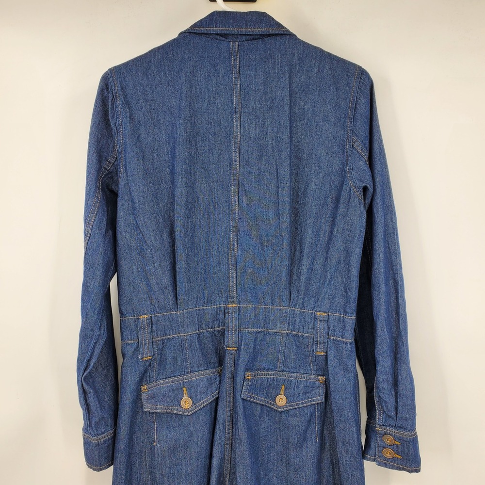 We The Free Free People Franklin Blue Denim Wide Leg Jumpsuit Long Sleeve Small - Picture 16 of 16